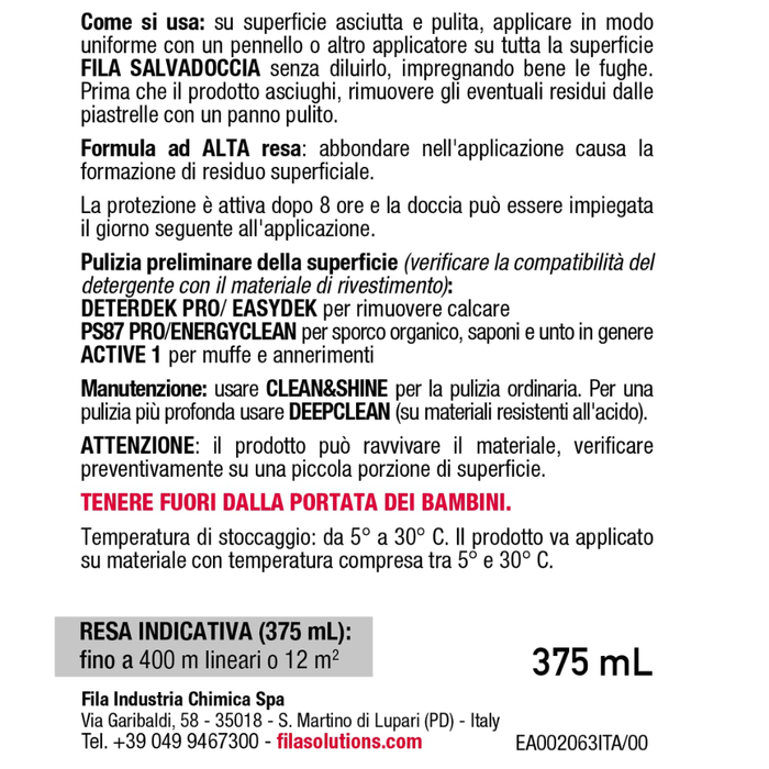 Salvadoccia protettivo anti infiltrazione per doccia e superfici varie 375 ml