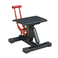 Cavalletto Alzamoto ad Altezza Regolabile con Manovella, in Acciaio e Gomma, 28x17.5x24.5-35.5 cm, Nero e Rosso