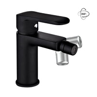 Coppia di miscelatore rubinetto bidet e miscelatore lavabo linea puma nero opaco