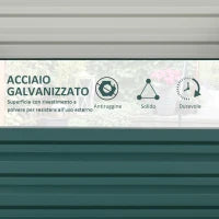 Letto per Orto Rialzato a Fondo Aperto con Rivestimento, in Acciaio Zincato, 120x120x30 cm, Verde