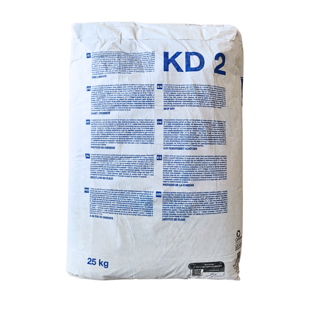 Kd 2 intonaco fondo fibrorinforzato calce cemento interni esterni 25 kg fassa