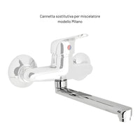 Canna dritta in ottone cromato per miscelatore a muro modello milano *** confezione 1