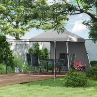 Gazebo da giardino 3x3m pop up tenda pieghevole teli parasole aggiuntivi piedi inclinabili sacco di trasporto grigio chiaro