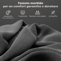 Set 2 Sedie da Pranzo Imbottite in Velluto con Schienale Ergonomico Senza Braccioli, Grigio