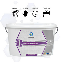 Farbe wash 500 idropittura acrilica lavabile coprente rapida essiccazione *** formato 5 lt, confezione 1