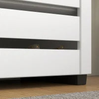 Mobile Scarpiera a 5 Livelli con 4 Ripiani Regolabili e Ante a Doghe, in Legno, 76x33Px98 cm, Bianco