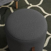 Poggiapiedi, Pouf con un design moderno, Grigio scuro + Marrone