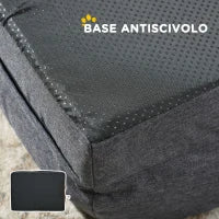 Lettino per Cani Taglia Media Imbottito con Cuscino Rimovibile Lavabile, 90x69x21cm, Grigio Carbone
