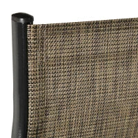 Sedie da Giardino Set 6 Pezzi, Sedie da Esterno Impilabili in Metallo e Tessuto Traspirante, Marrone