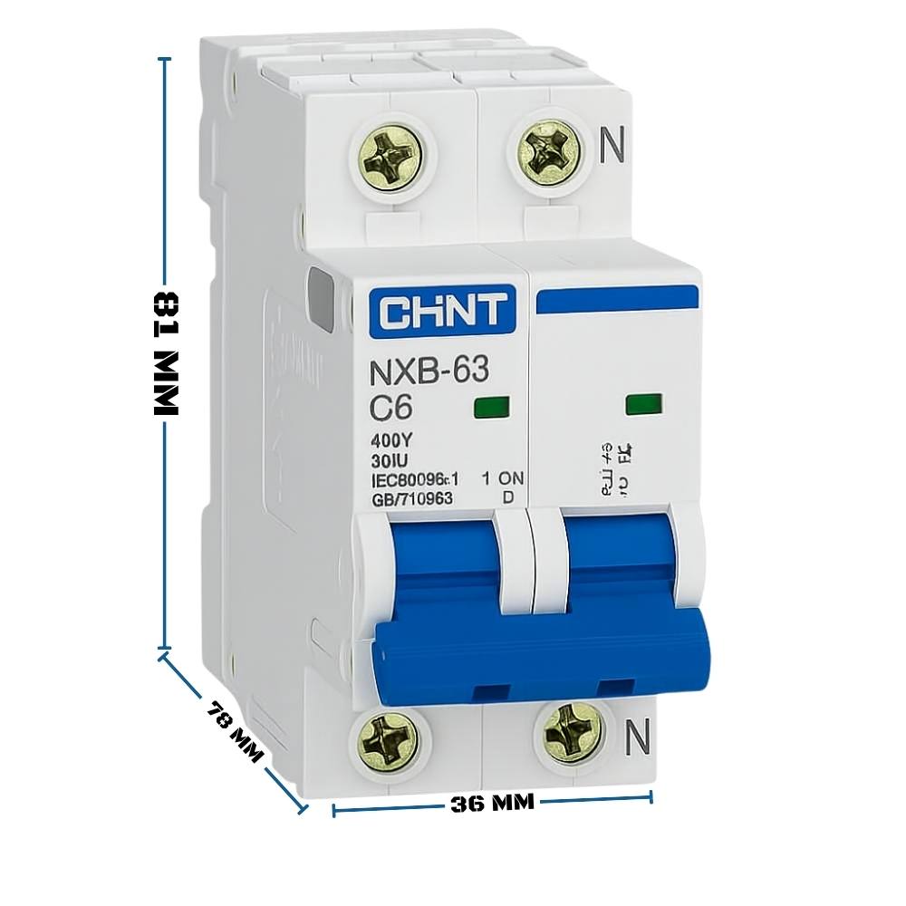 Chint 296747 interruttore magnetotermico serie nxb-63s c6 1p+n 4,5ka