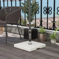 Base per Ombrellone da Giardino 25kg per Pali da Ø32mm, Ø38mm e Ø48mm, in Granito e Acciaio Inox, 38x38x38 cm, Grigia