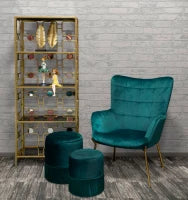 Puff Contenitore Lines Coppia Verde Cm Ø  35X42-30X32