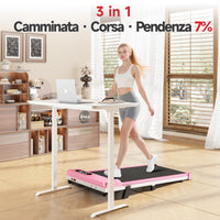 Tapis Roulant per casa e ufficio - RATTANTREE - Display a LED - 8km/h - Capacity 130 kg - Rosa