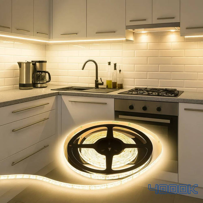 Striscia led optonica 2835 24v ip65 20w impermeabile dimmerabile 5m *** temperatura colore lampada 4000k bianco natur...