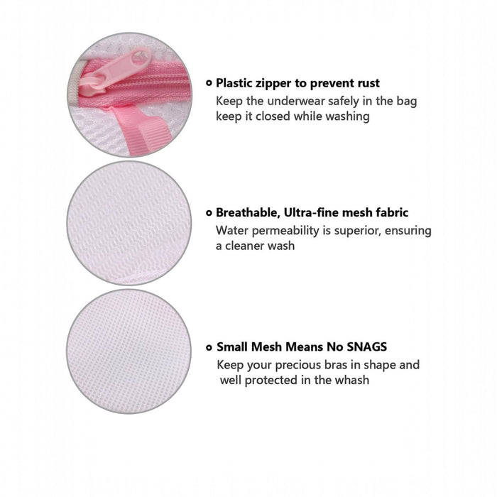 2pz Borse per bucato con zip a rete sacchetti per lavatrice 16x16  Art.59472
