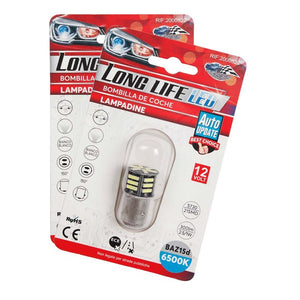 2 Pezzi Lampada LED BAZ15D S25 P21/5W 21 SMD 5730 12V 300lm 1W/2.5W Doppio Filamento Bianco Piedi Sfalsati 42mm