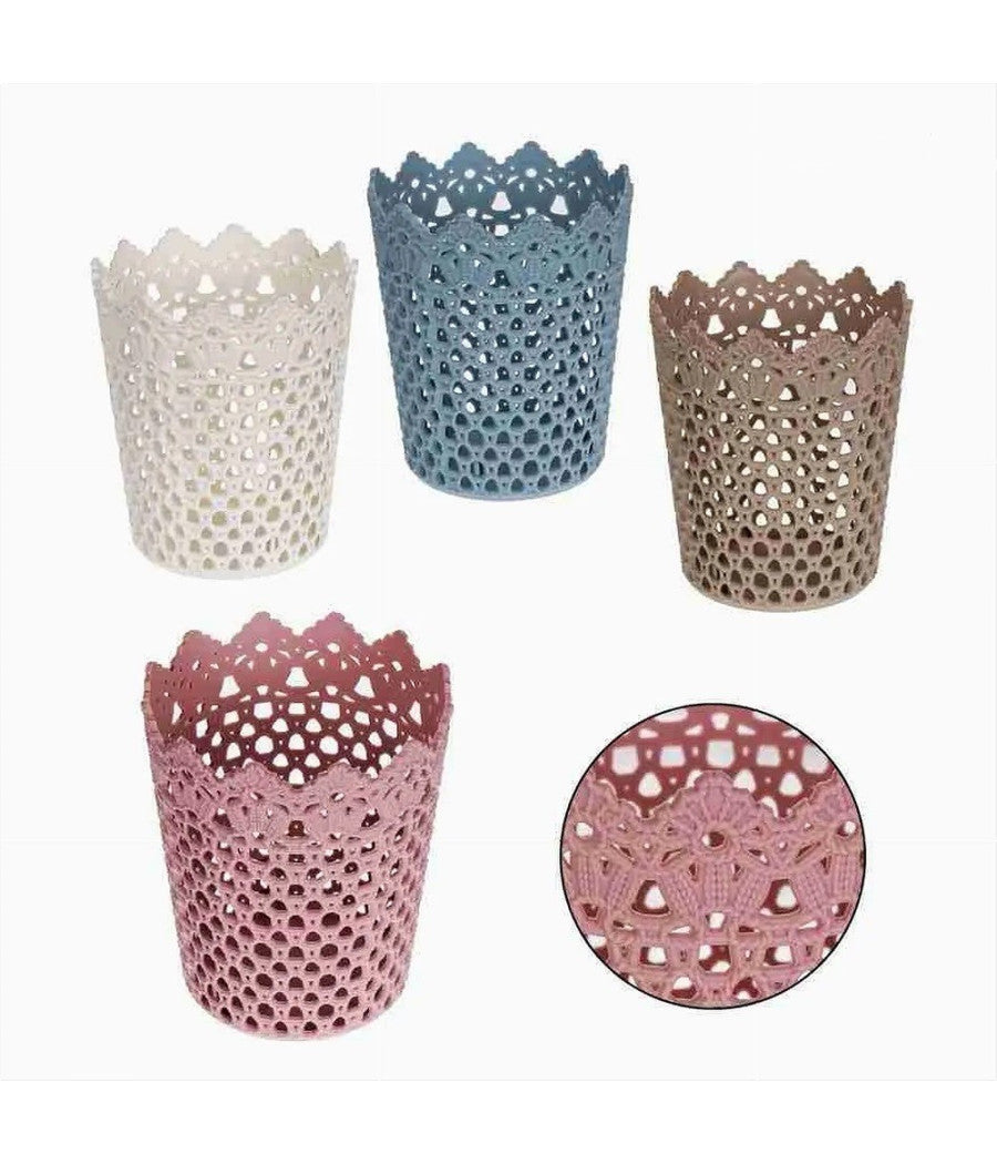 2pz Cestino Porta Oggetti Organizzatore Casa Cesto In Plastica à¸14x17.6 Cm 79477         