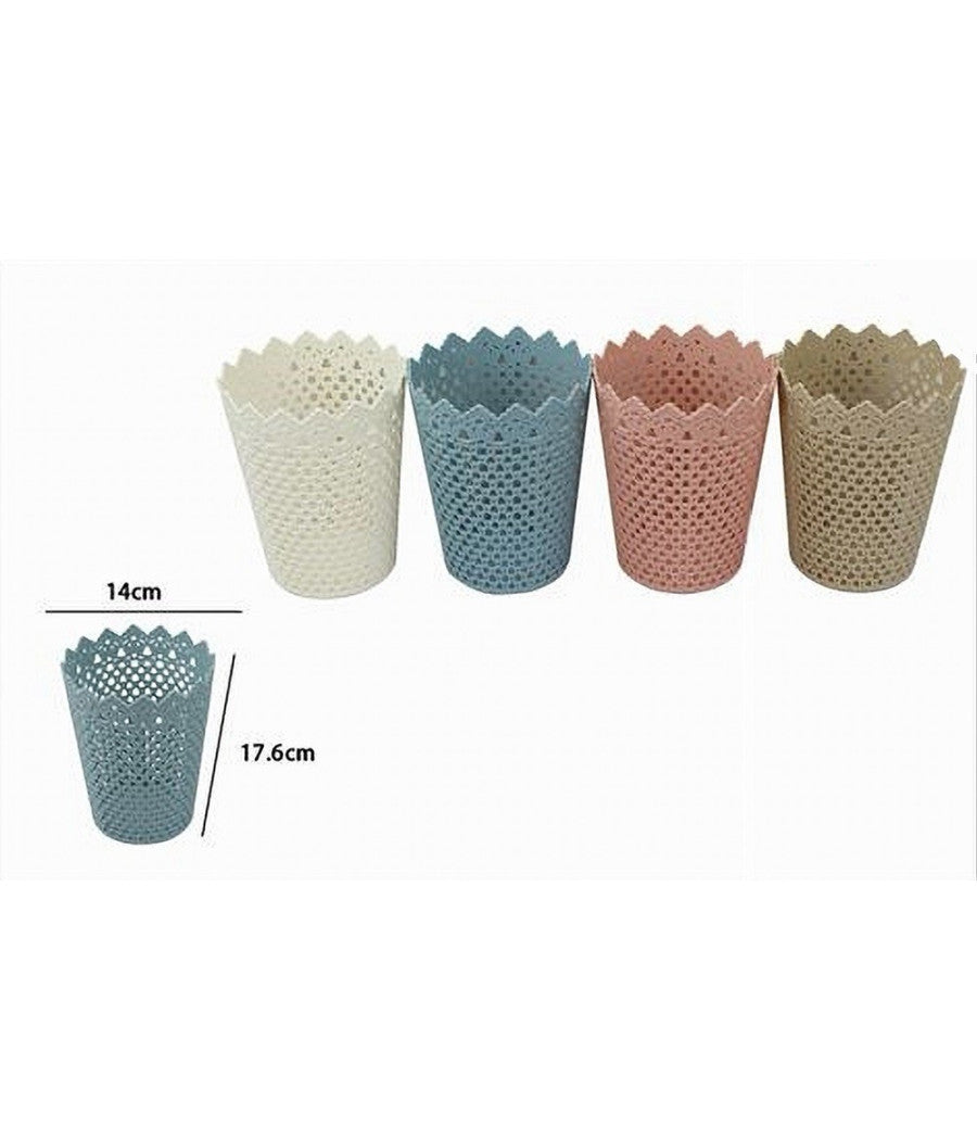 2pz Cestino Porta Oggetti Organizzatore Casa Cesto In Plastica à¸14x17.6 Cm 79477         