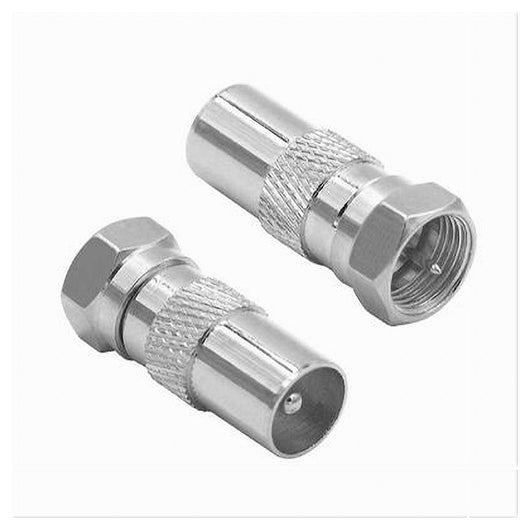 2pz Connettore Antenna Tv Satellite Adattatore Tipo F Maschio A Cei Maschio C-079         