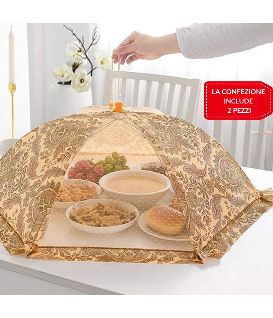 2pz Copertura Pieghevole Tenda A Rete Anti Polvere Insetti Per Alimentari 60 Cm         