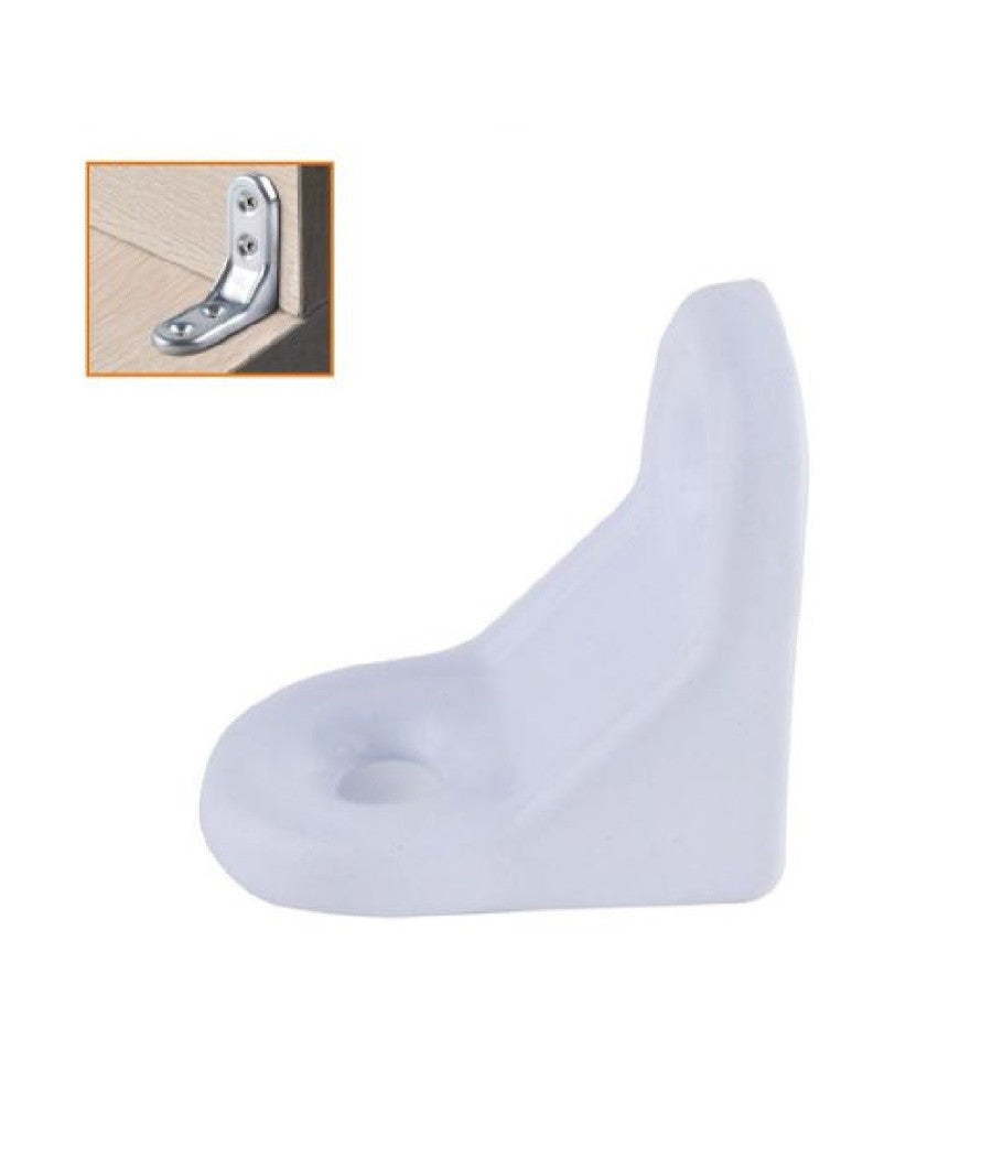 2pz Lastrina Ad Angolo 30x30mm Bianca Sostegno Staffa Angolare Viti Mobile 94779         