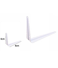 2pz Reggimensola Supporto Staffa Triangolare Mensola Metallo 6x8 Cm Bianca 07905         