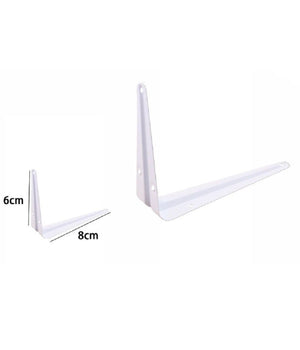 2pz Reggimensola Supporto Staffa Triangolare Mensola Metallo 6x8 Cm Bianca 07905         