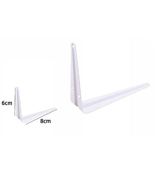 2pz Reggimensola Supporto Staffa Triangolare Mensola Metallo 6x8 Cm Bianca 07905         