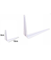 2pz Reggimensola Supporto Staffa Triangolare Mensola Metallo 8x10cm Bianca 07906         