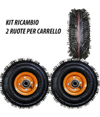 2pz Ruota Ruote In Gomma Universali 2x Per Carrello Con Cuscinetto 4.10 / 3.50         
