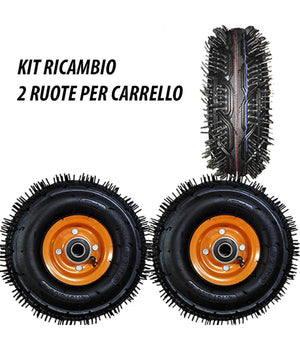 2pz Ruota Ruote In Gomma Universali 2x Per Carrello Con Cuscinetto 4.10 / 3.50         