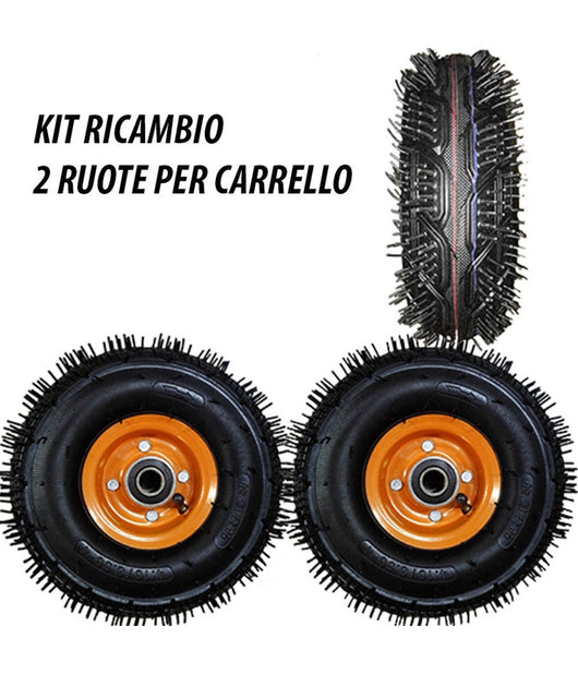 2pz Ruota Ruote In Gomma Universali 2x Per Carrello Con Cuscinetto 4.10 / 3.50         