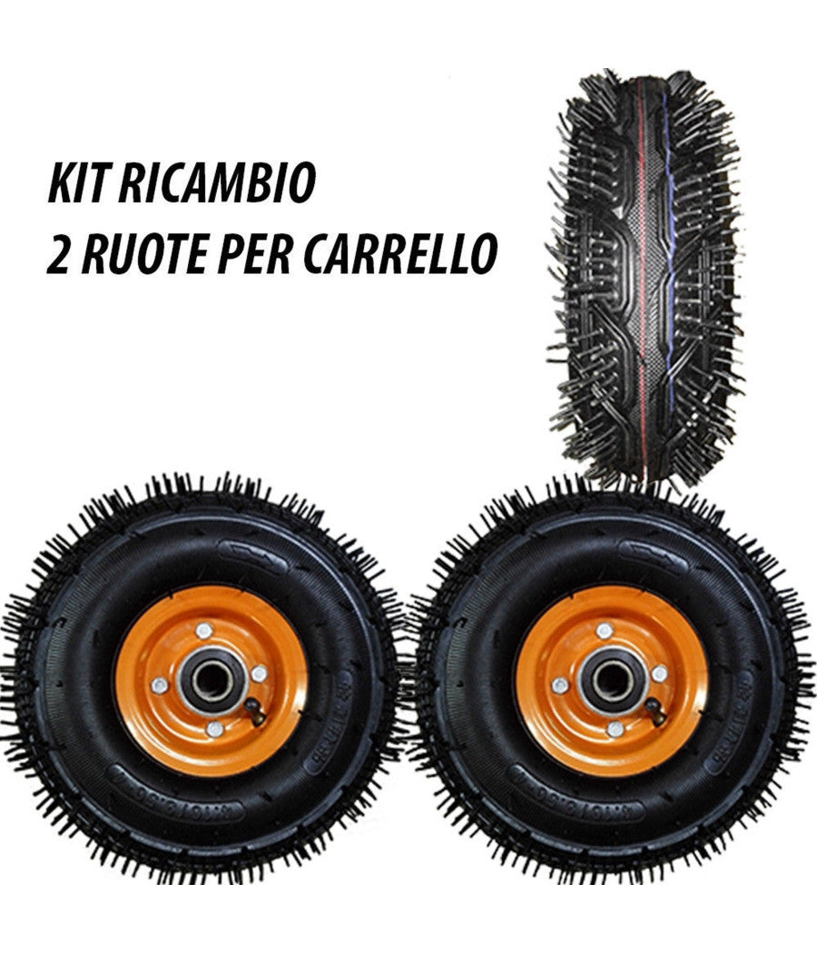 2pz Ruota Ruote In Gomma Universali 2x Per Carrello Con Cuscinetto 4.10 / 3.50         