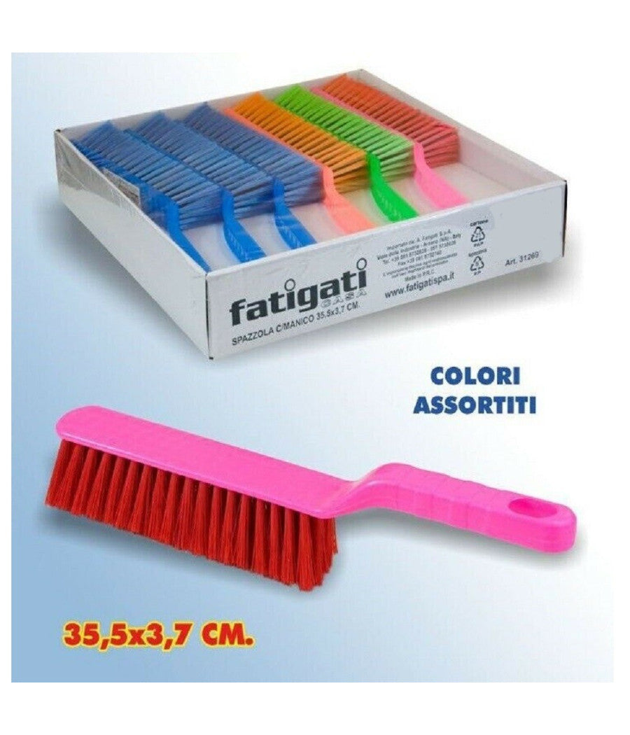 2pz Spazzola Con Manico In Plastica Pulizia Della Casa Mobili Polvere 35,5x3.7cm         