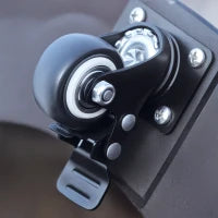 Base per Ombrellone da Giardino Rotonda a 4 Ruote con Freni, Basamento per Ombrellone in Metallo e Resina, per Pali di Ombrelloni da Ø38/48 mm, Ø52x41 cm, Nero