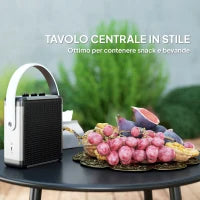 Salotto da Giardino in Rattan con Divano Angolare Modulabile, Tavolino da Caffè e Cuscini, Grigio