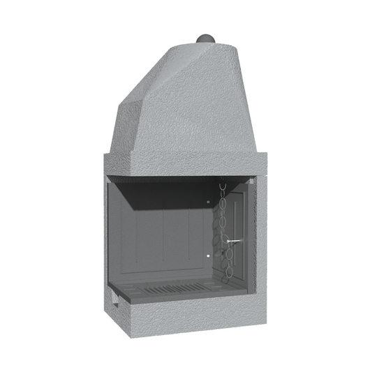 Camino legna prefabbricato in ghisa focolare aperto ds70tgh reversibile calore