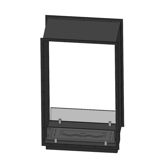 Caminetto a Bioetanolo 2Side 1000 Slim Vert da Incasso con due facciate - Nero Opaco, con Vetro, Bruciatore 1L, Design Moderno