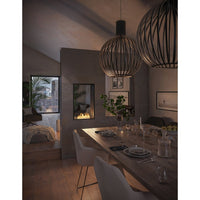 Caminetto a Bioetanolo 2Side 1000 Slim Vert da Incasso con due facciate - Nero Opaco, con Vetro, Bruciatore 1L, Design Moderno