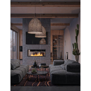 Caminetto a Bioetanolo 2Side 1200 Slim da Incasso con due facciate - Nero Opaco, con Vetro, Bruciatore 4L, Design Moderno