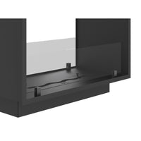 Caminetto a Bioetanolo 2Side 1400 Slim Vert da Incasso con due facciate - Nero Opaco, con Vetro, Bruciatore 1,2L, Design Moderno