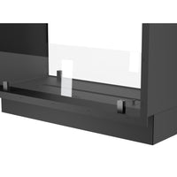 Caminetto a Bioetanolo 2Side 1400 Slim Vert da Incasso con due facciate - Nero Opaco, con Vetro, Bruciatore 1,2L, Design Moderno