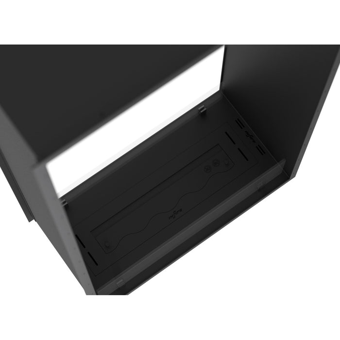 Caminetto a Bioetanolo 2Side 1400 Slim Vert da Incasso con due facciate - Nero Opaco, con Vetro, Bruciatore 1,2L, Design Moderno