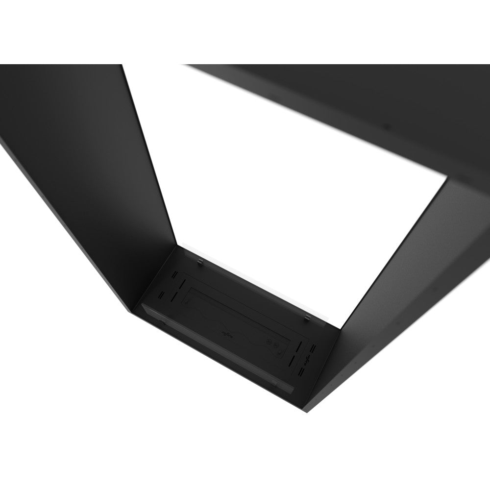 Caminetto a Bioetanolo 2Side 1600 Slim Vert da Incasso con due facciate - Nero Opaco, con Vetro, Bruciatore 1,2L, Design Moderno