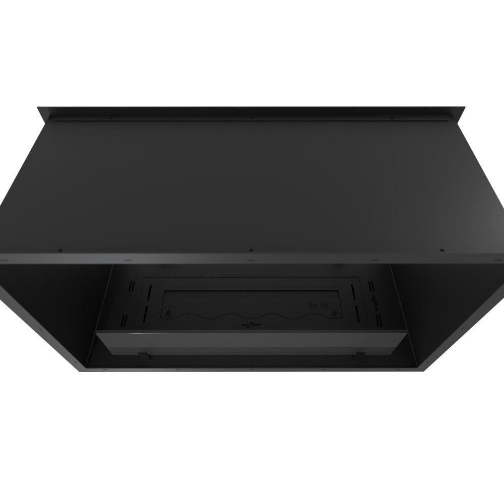 Caminetto a Bioetanolo 2Side 800 Slim da Incasso con due facciate - Nero Opaco, con Vetro, Bruciatore 1L, Design Moderno