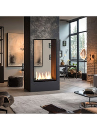 2SIDE SLIM- Biocamino Bifacciale Camino A Bioetanolo Da Incasso Verticale 1600 mm