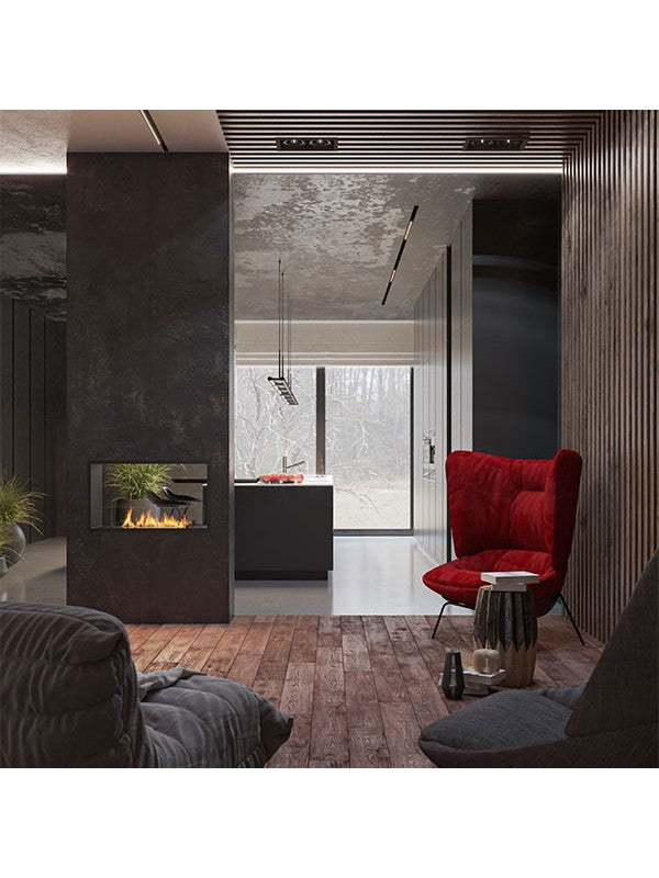 2SIDE SLIM - Biocamino Bifacciale Camino A Bioetanolo Da Incasso Cm 80