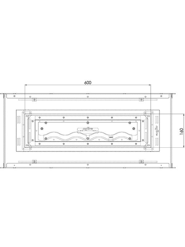 2SIDE SLIM - Biocamino Bifacciale Camino A Bioetanolo Da Incasso Cm 80