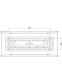 2SIDE SLIM - Biocamino Bifacciale Camino A Bioetanolo Da Incasso Cm 80