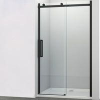 Ogomondo porta scorrevole slide due ante black profilo nero cristallo 8 mm *** misure 147-149xh200 cm, confezione 1